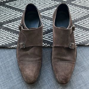 Suitsupply | Double Monk Strap Brown Suede Shoes